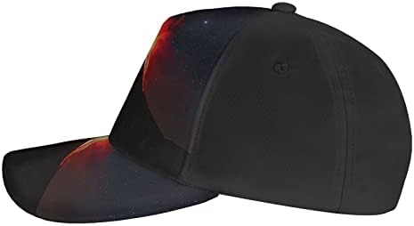 הר געש מתפרץ בלילה מודפס בייסבול כובע, מתכוונן אבא כובע, מתאים לכל מזג האוויר ריצה ופעילויות חוצות שחור