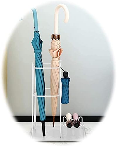 מטריית מטריית Muteiki עומדת עור יצירתי, מחזיק מדף עמדת ברזל בודד, לאחסון מקל קנים, למלון מסעדת בית מלון דלת כניסה/שחור/10