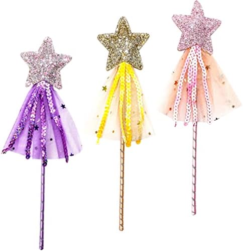 פיית שרביט 3 יחידות נסיכת שרביט ערכת גליטר פיות שרביטים כוכב פיות שרביטים ילד להעמיד פנים לשחק מסיבת יום הולדת טובות עבור