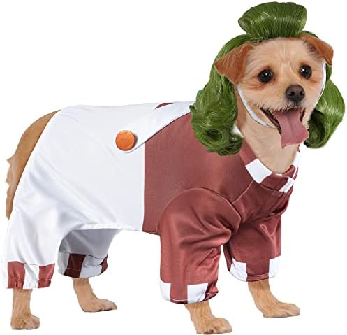 Willy Willy Wonka Oompa Loompa Pet Pet Pet Pets and Wig, כפי שמוצג, קטן